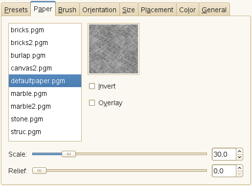 Paper tab options