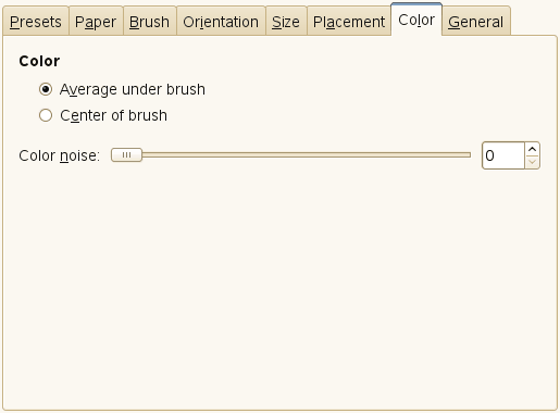 Color tab options