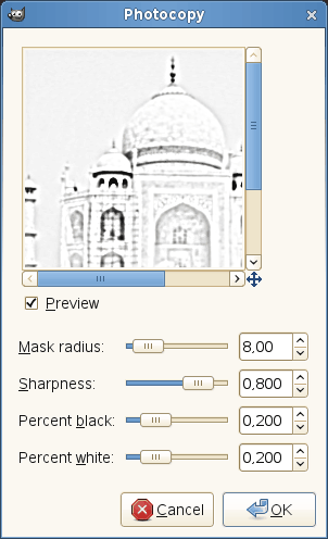 Photocopy filter options