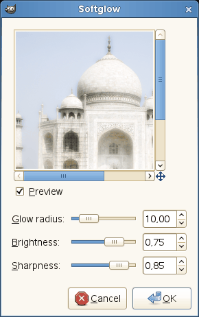 Softglow filter options