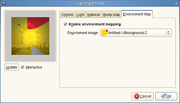 Lighting filter options (Environment Map)