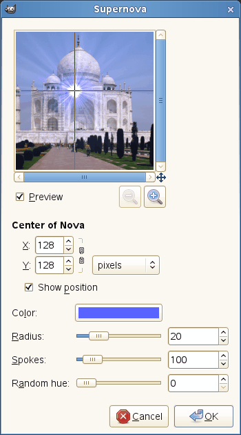 Supernova filter options