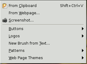 The Create submenu