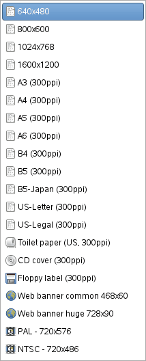 The Template dialog