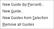 The Guides options of the Image submenu