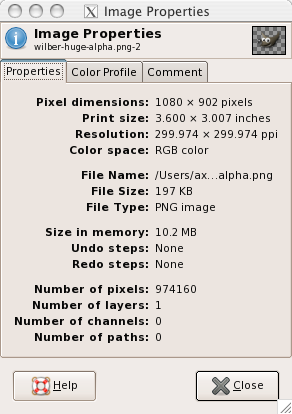 Image Properties Dialog
